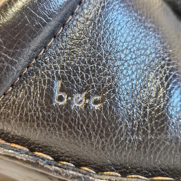 Women's Black Textured Leather B.O.C. Peggy Slip On Platform Clogs Size 8/39 - Picture 10 of 14